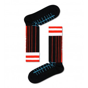 Grid Stripe Crew Sock