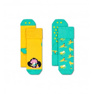 2-Pack Kids Monkey & Banana Anti Slip Socks